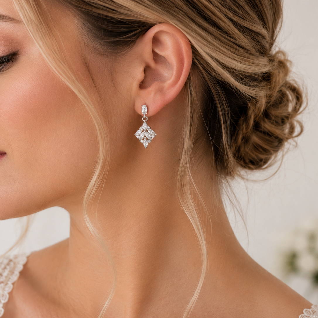 Elegante Braut Ohrringe mit Zirkonia