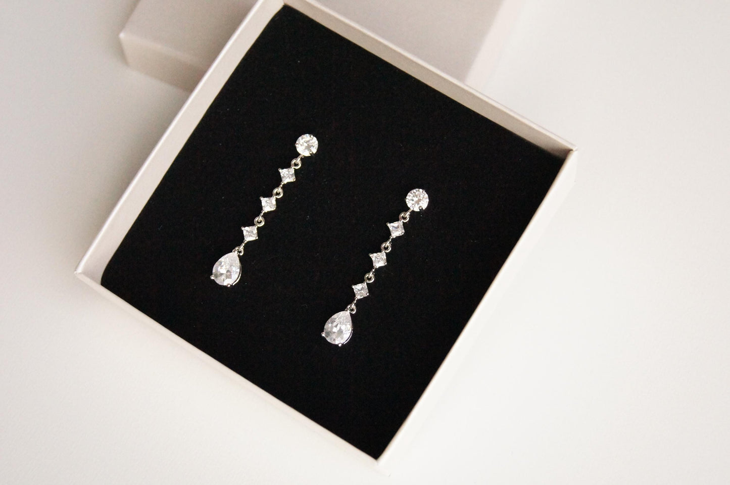 Braut Lange Ohrringe mit Zirkonia