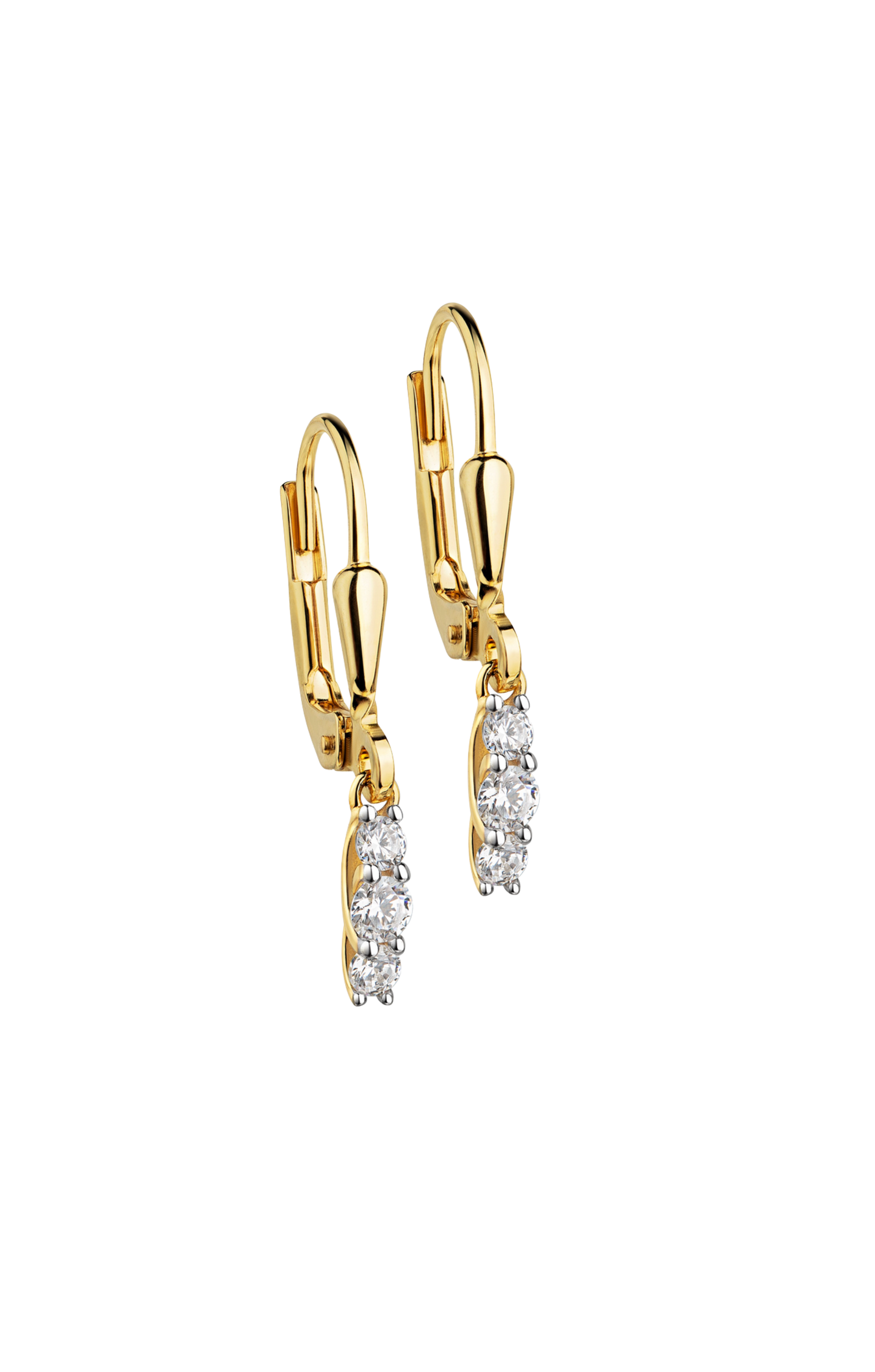 Ohrringe mit Zirkonia 925er Silber/ 333 Gold