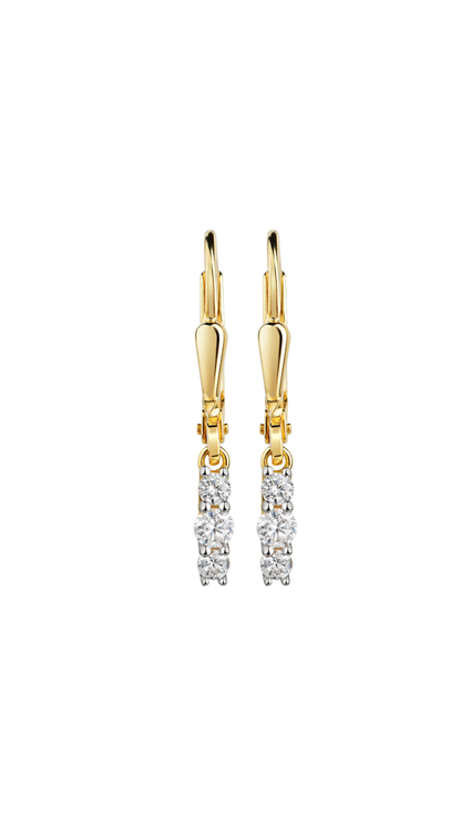 Ohrringe mit Zirkonia 925er Silber/ 333 Gold