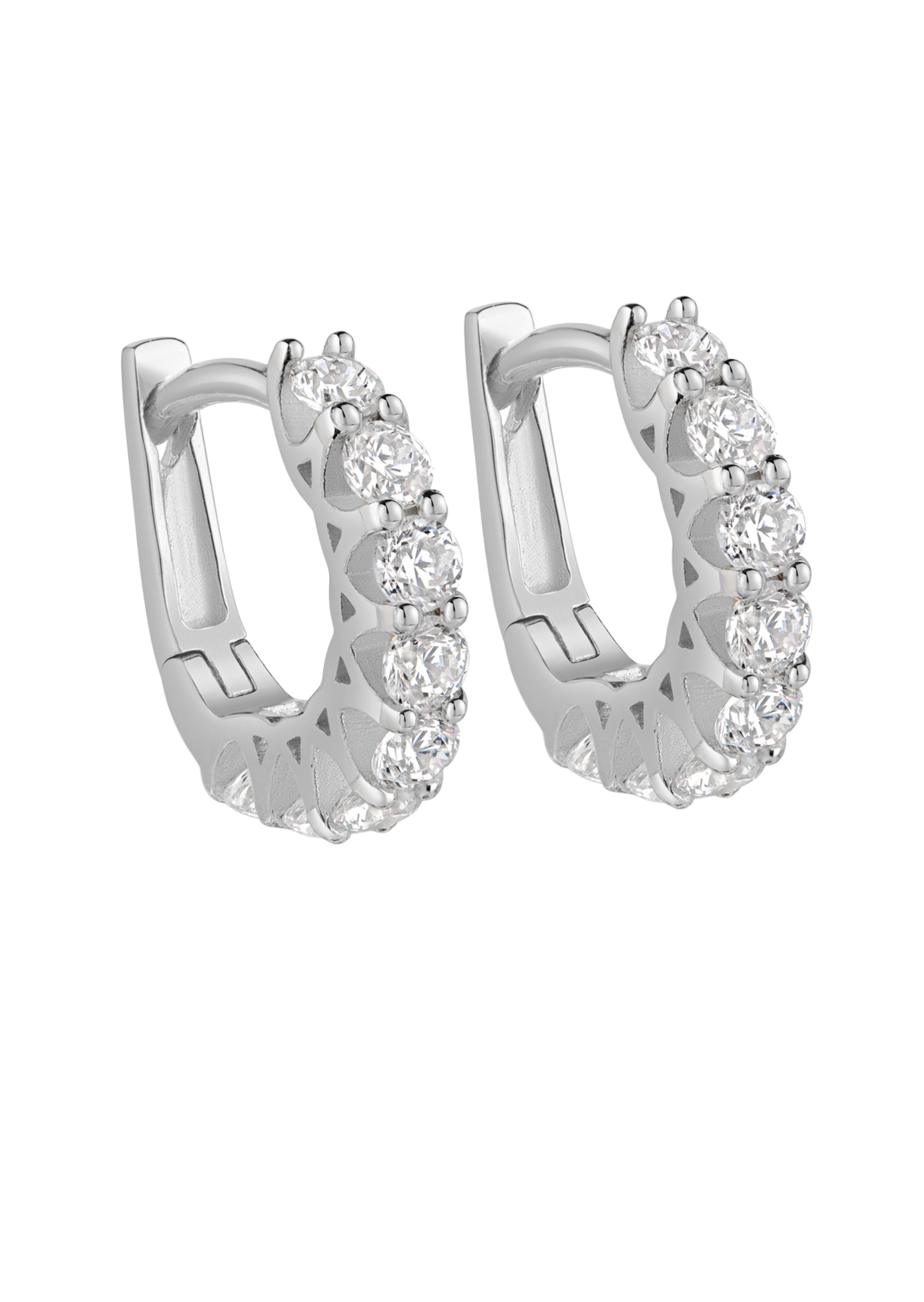 Klappcreolen aus 925 Silber mit Zirkonia