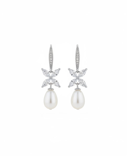 Boucles d'oreilles avec perles Swarovski et zircons