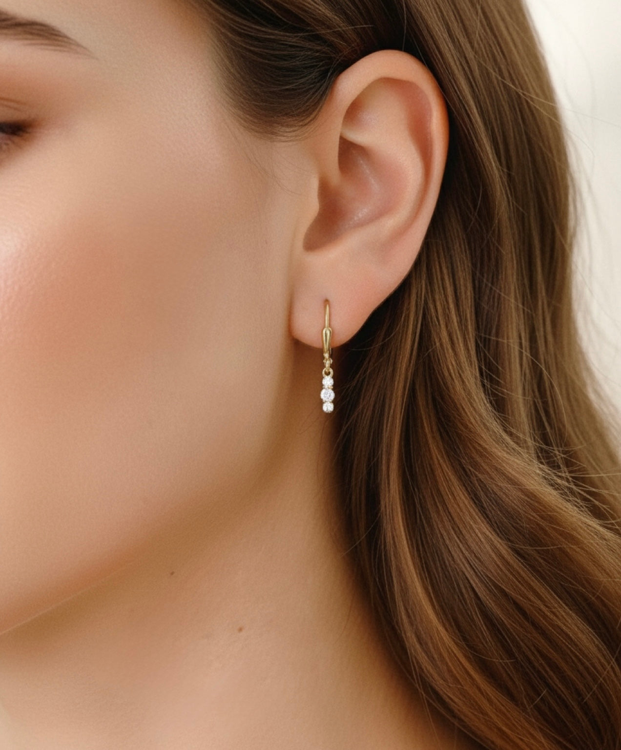 Ohrringe mit Zirkonia 925er Silber/ 333 Gold