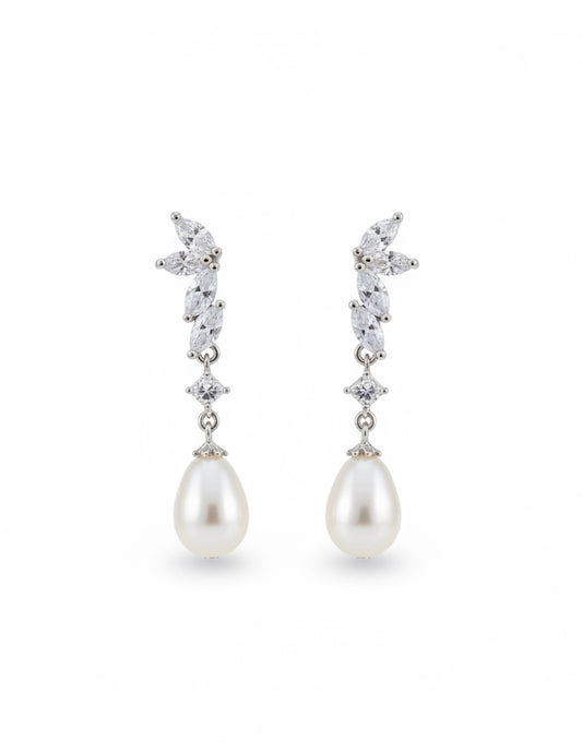 Ohrringe mit Swarovski Perlen und Zirkoniasteinen