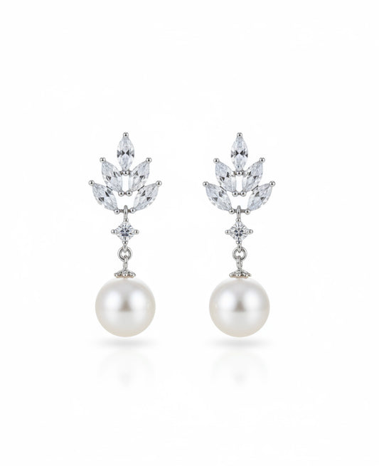 Ohrringe mit Swarovski Perlen und Zirkoniasteinen