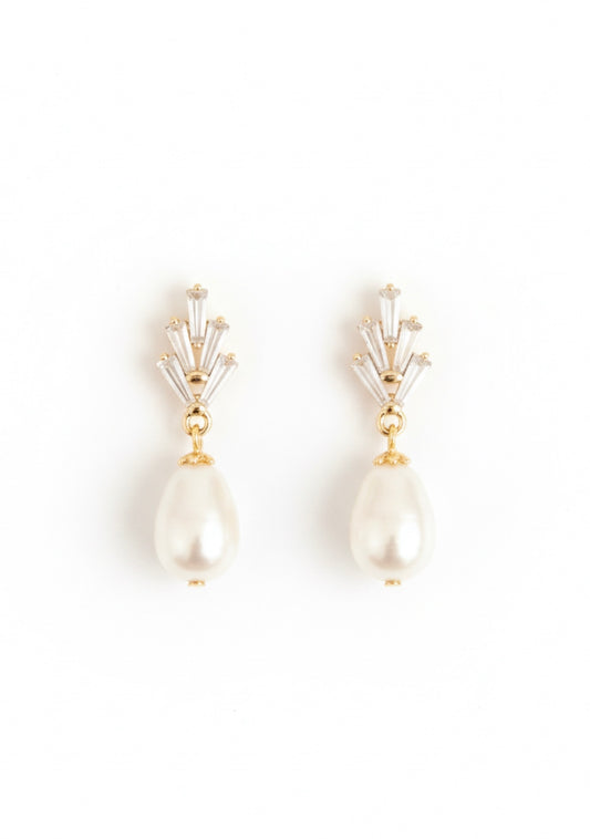 Ohrringe mit Swarovski Perlen und Zirkoniasteinen