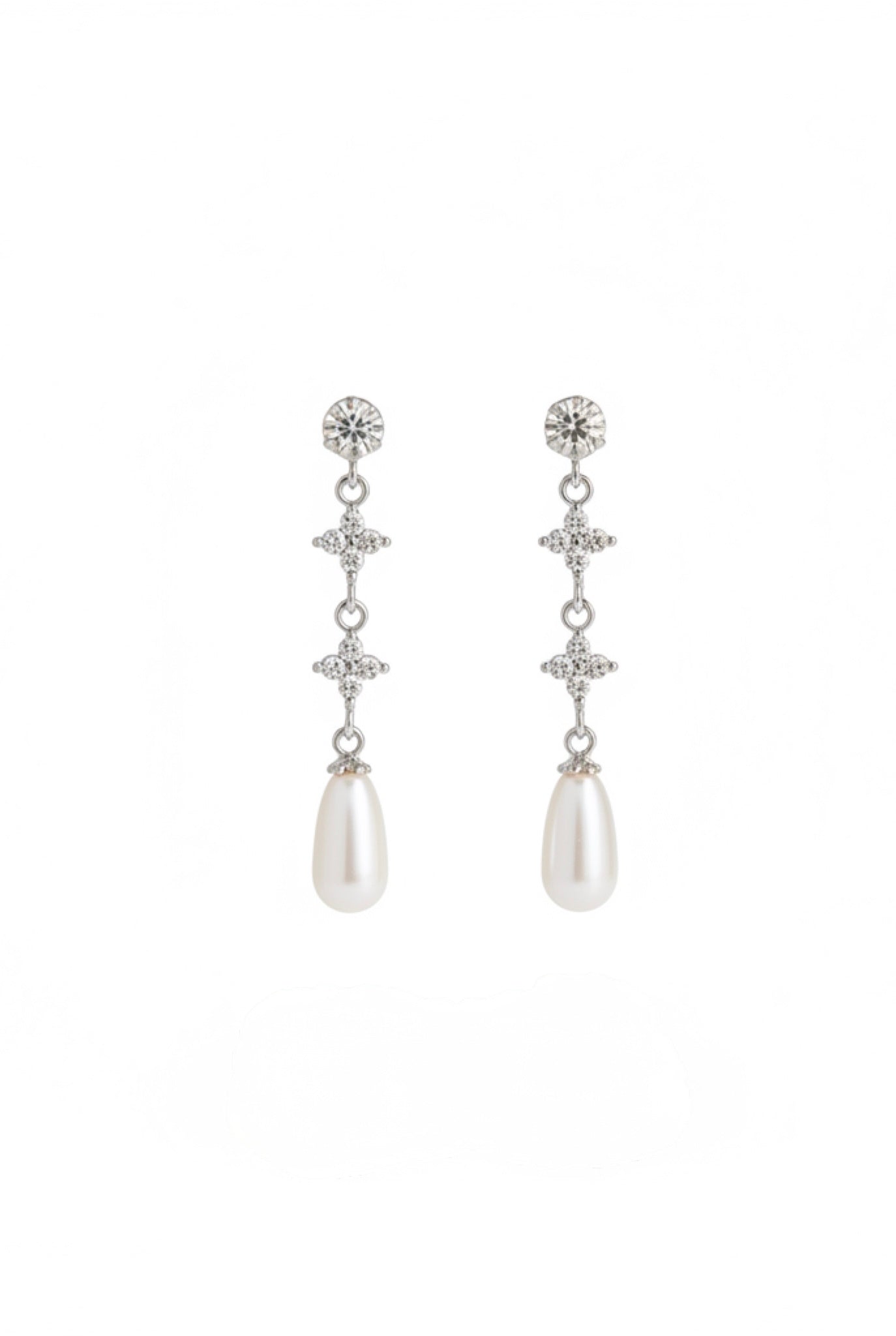 Earrings with Swarovski Pearls and Zirconia