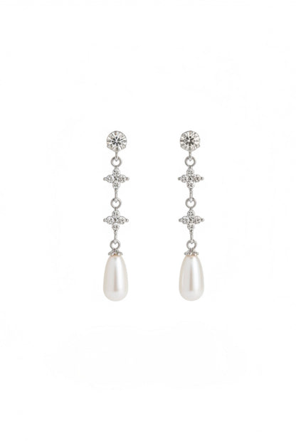 Earrings with Swarovski Pearls and Zirconia