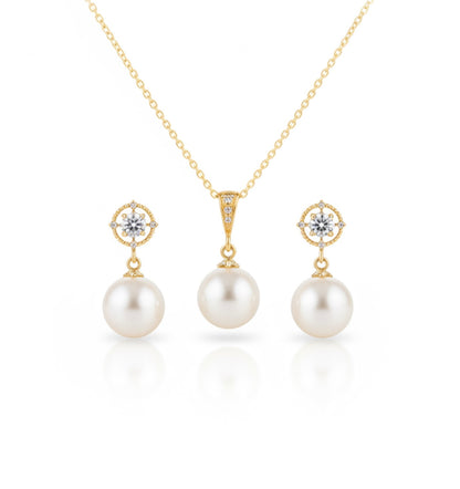 Ohrringe mit Zirkoniasteinen und Swarovski Perlen