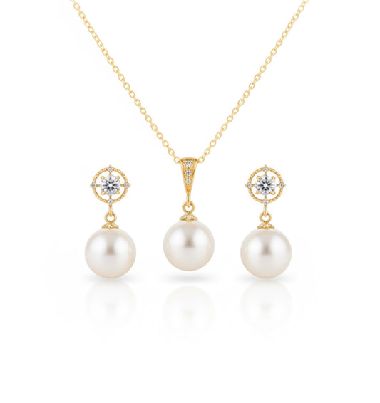 Ohrringe mit Zirkoniasteinen und Swarovski Perlen