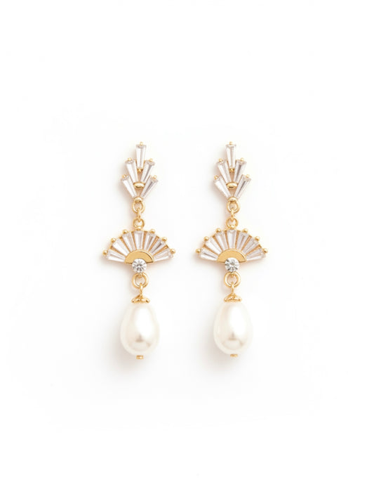 Ohrringe mit Swarovski Perlen und Zirkoniasteinen