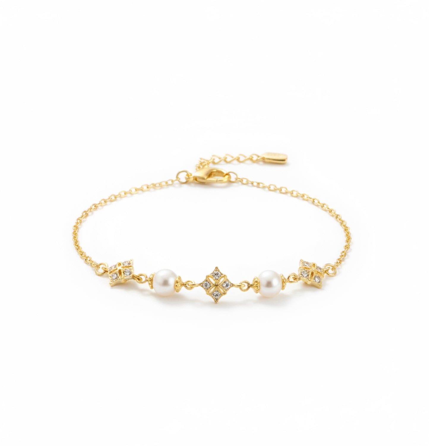 Braut Armband mit Swarovski Perlen und Zirkonia