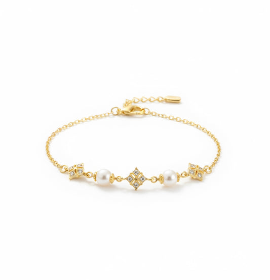 Braut Armband mit Swarovski Perlen und Zirkonia