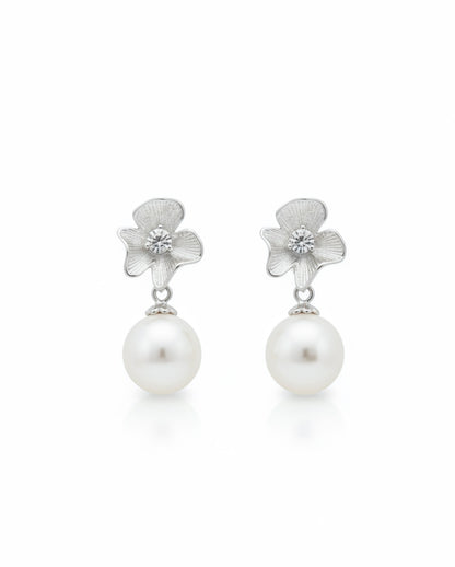 Braut Ohrringe mit Swarovski Perlen und Zirkoniasteinen