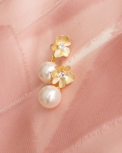 Braut Ohrringe mit Swarovski-Perlen & Zirkonia