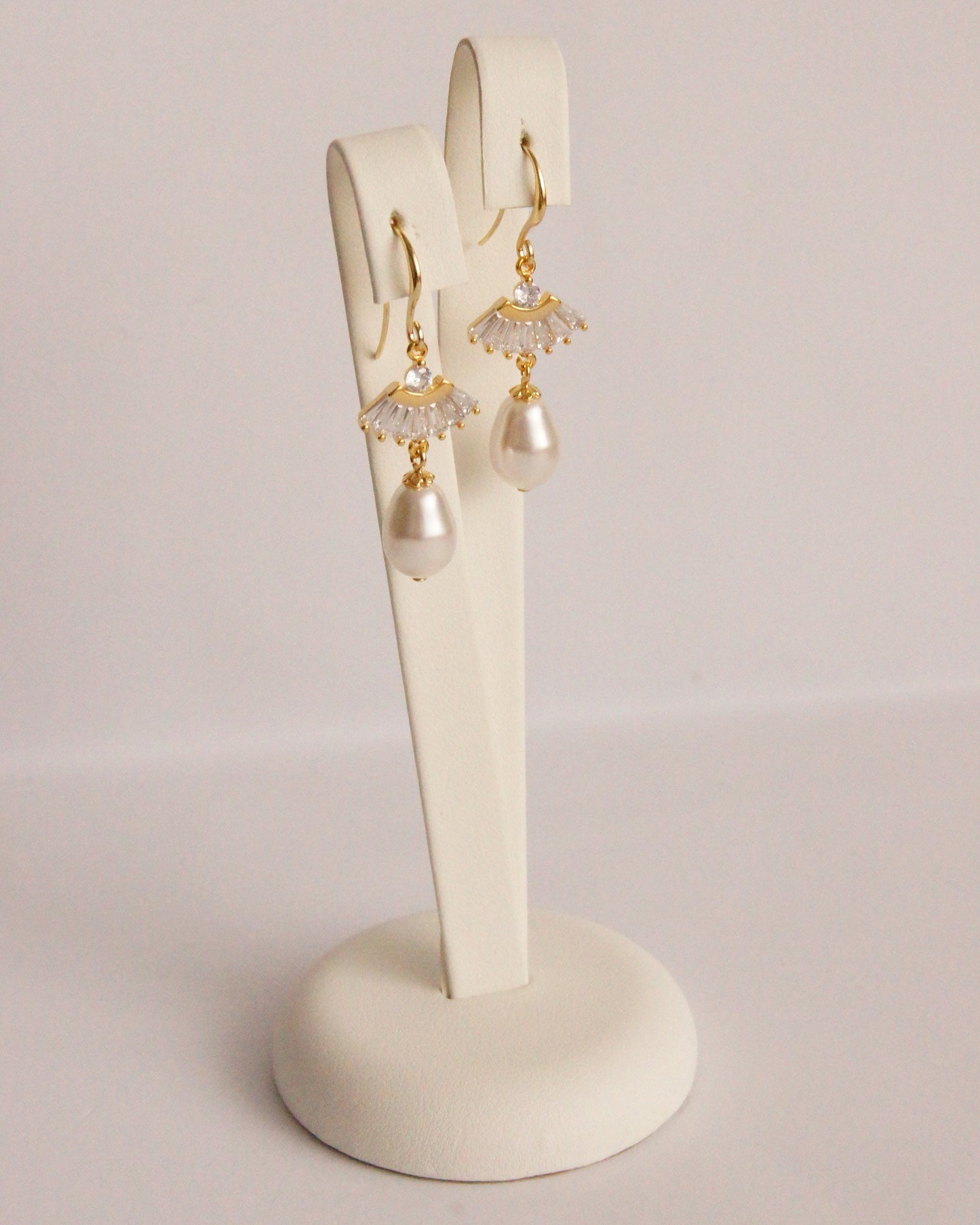 Braut Ohrringe mit Swarovski-Perlen & Zirkonia