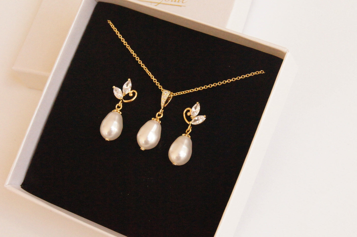 Brautschmuck Set mit Perlen