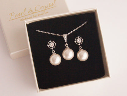 Brautschmuck Set mit Perlen