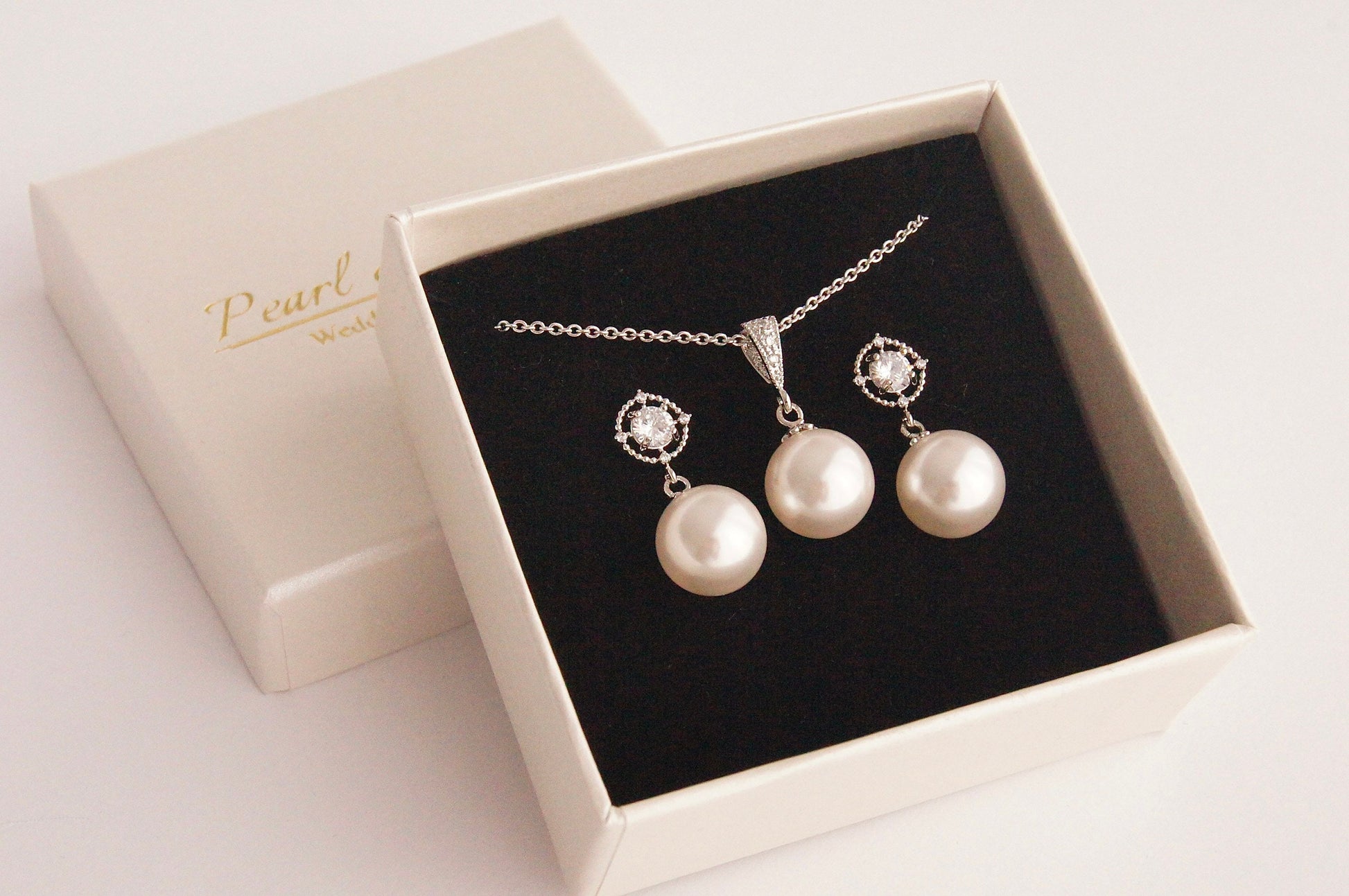 Brautschmuck Set mit Perlen