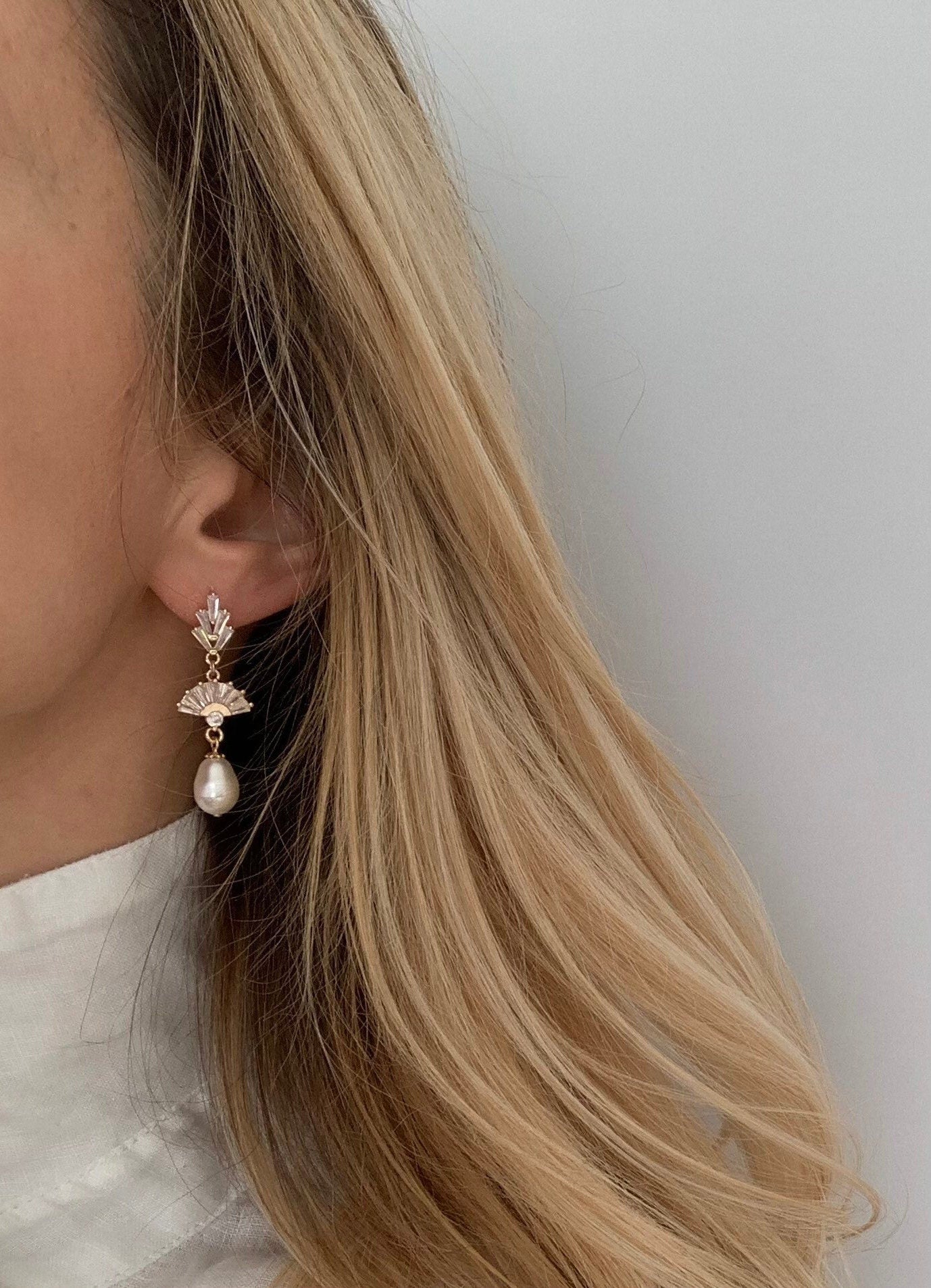 Brautschmuck Set mit Swarovski-Perlen & Zirkonia