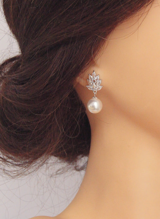 Braut Ohrringe mit Perlen