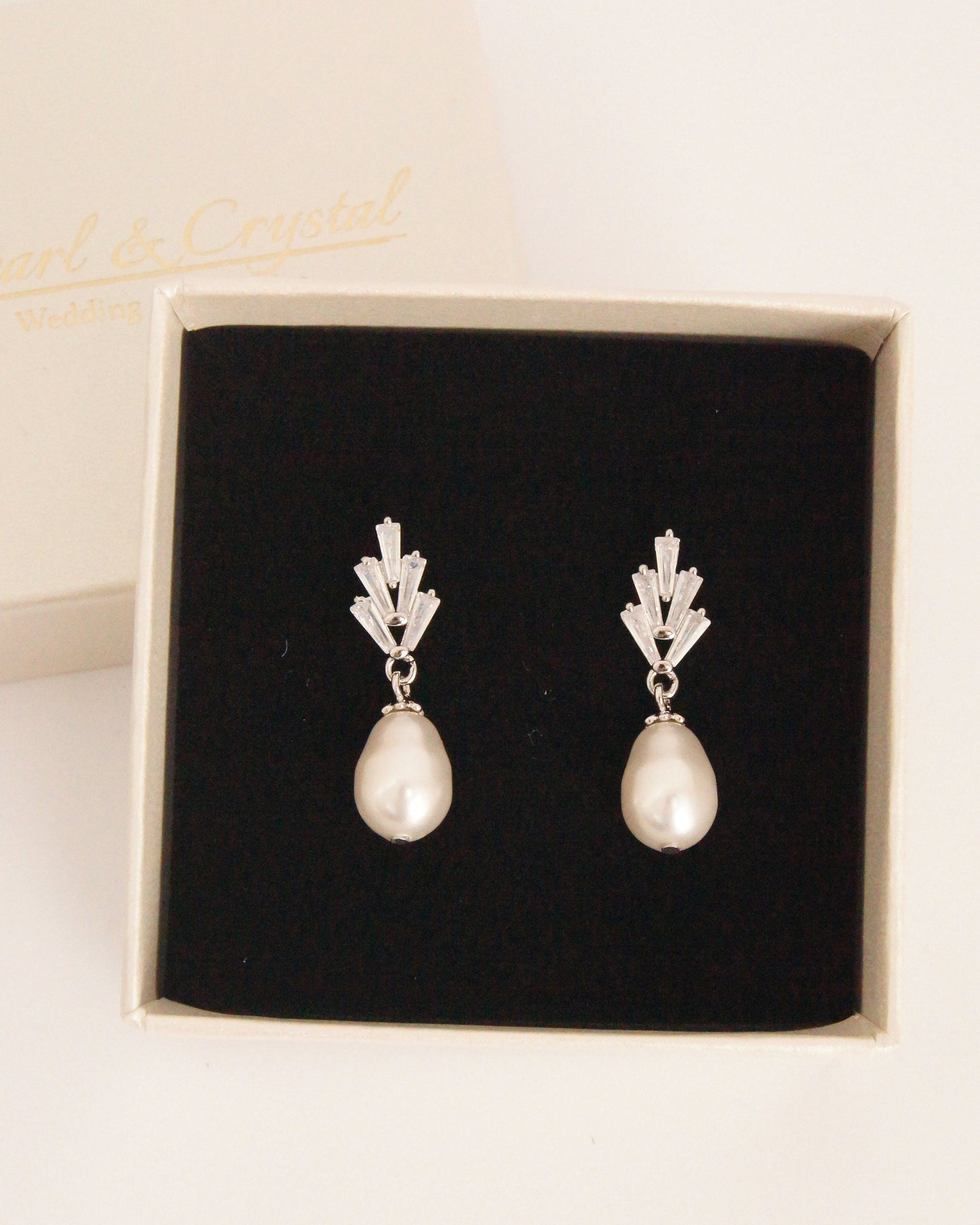 Braut Ohrringe mit Swarovski-Perlen & Zirkonia