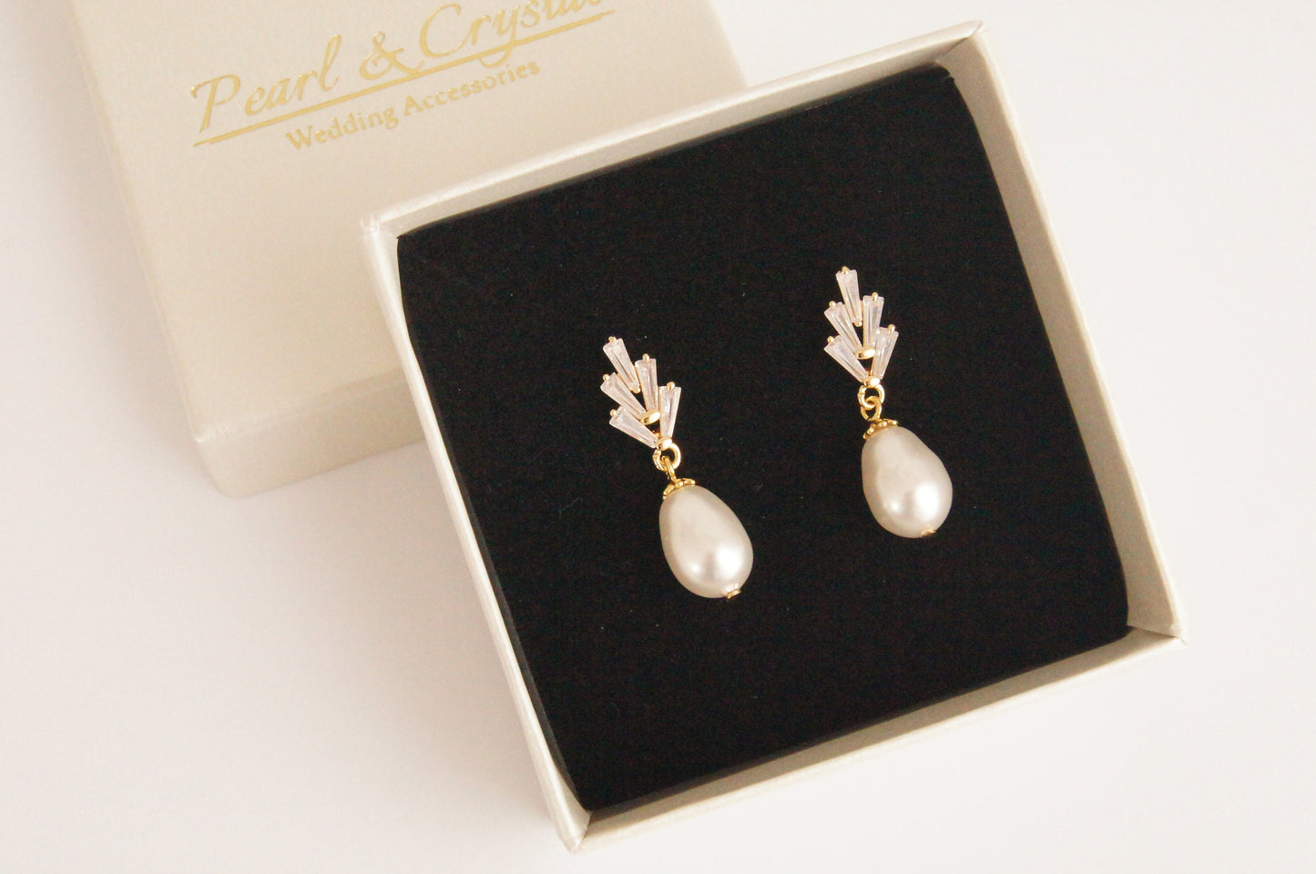 Braut Ohrringe mit Swarovski-Perlen & Zirkonia