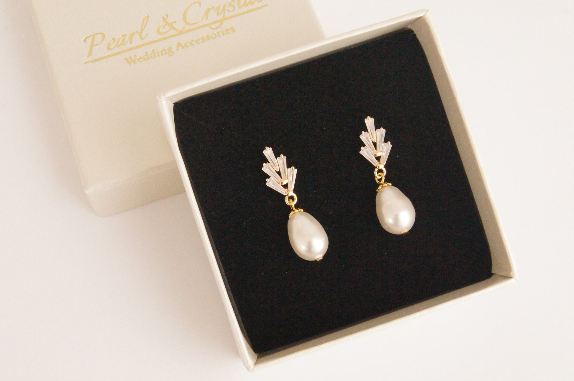 Braut Ohrringe mit Swarovski-Perlen & Zirkonia