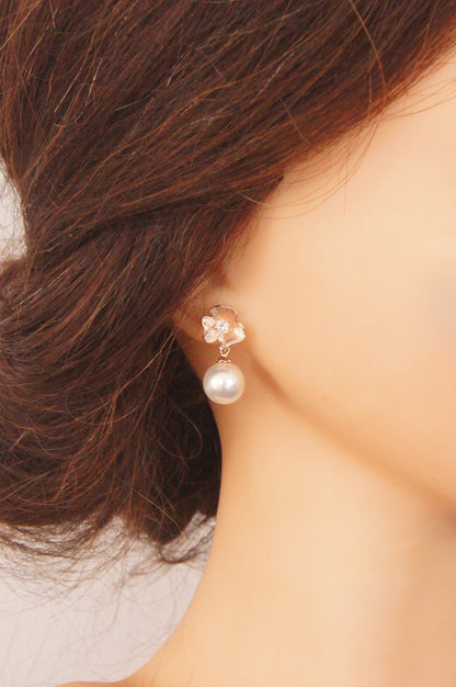 Braut Ohrringe mit Swarovski-Perlen & Zirkonia