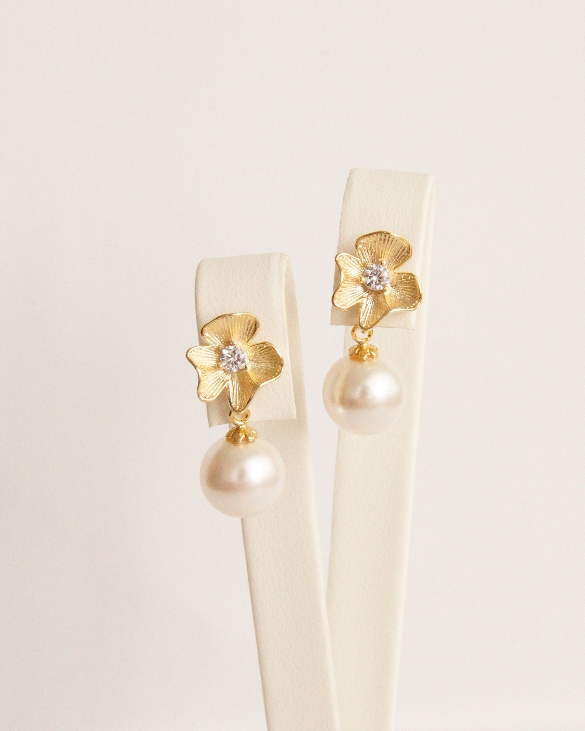 Braut Ohrringe mit Swarovski-Perlen & Zirkonia