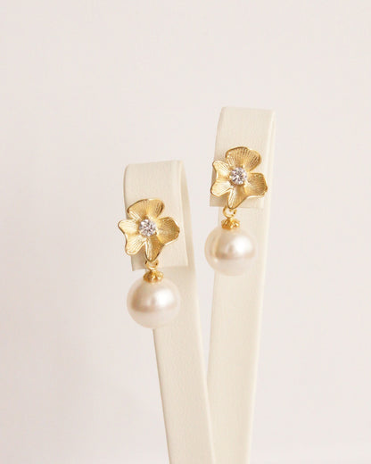 Braut Ohrringe mit Swarovski-Perlen & Zirkonia