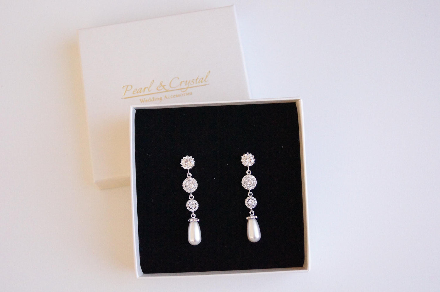 Braut Lange Ohrringe mit Perlen