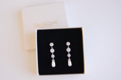 Braut Lange Ohrringe mit Perlen