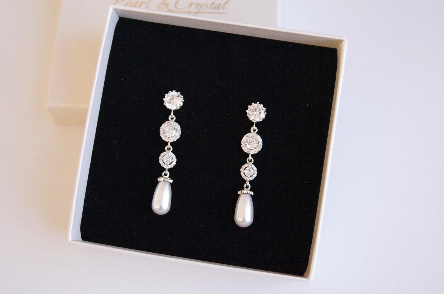 Braut Lange Ohrringe mit Perlen