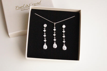 Braut Lange Ohrringe mit Zirkonia