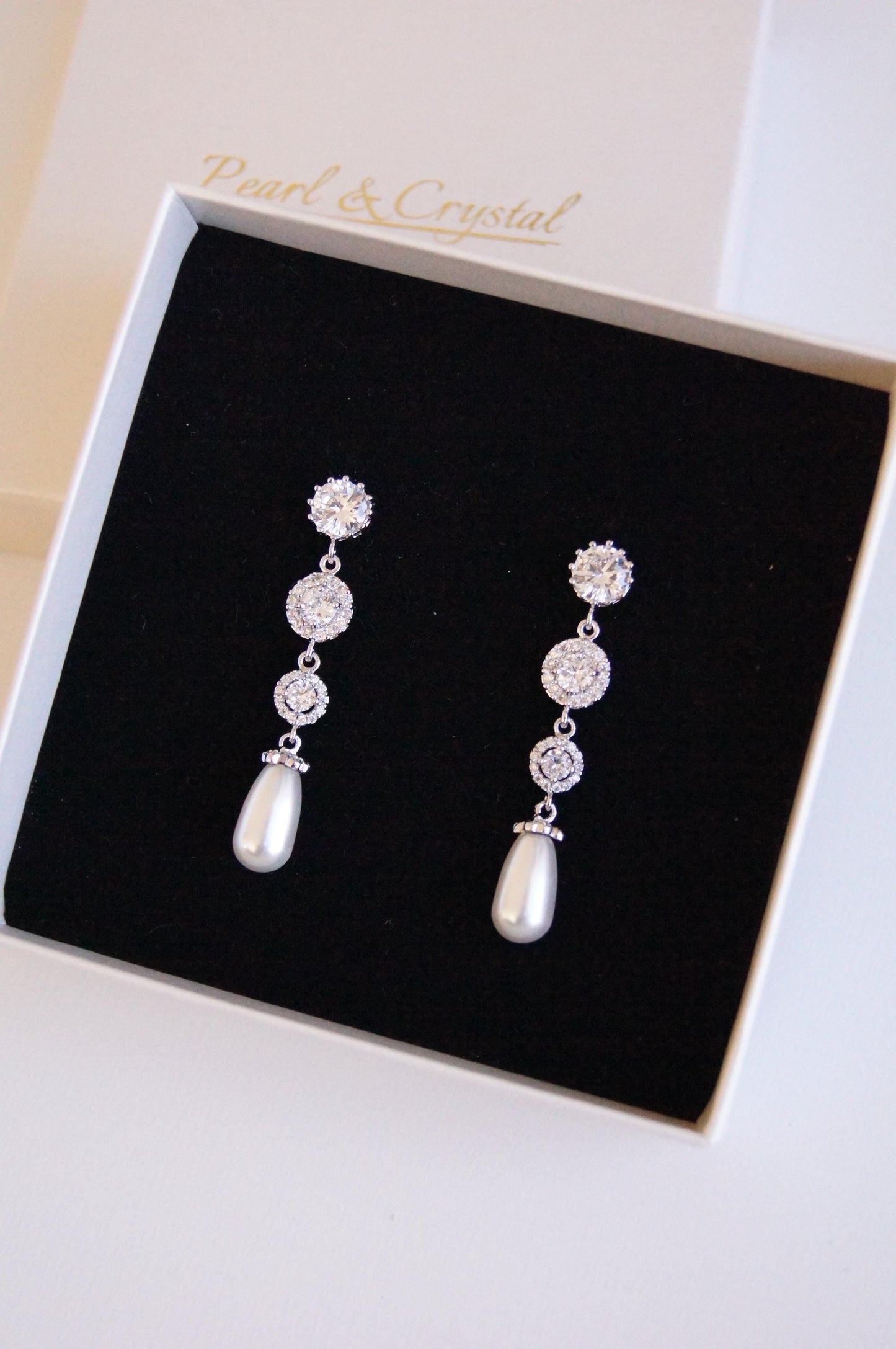 Braut Lange Ohrringe mit Perlen