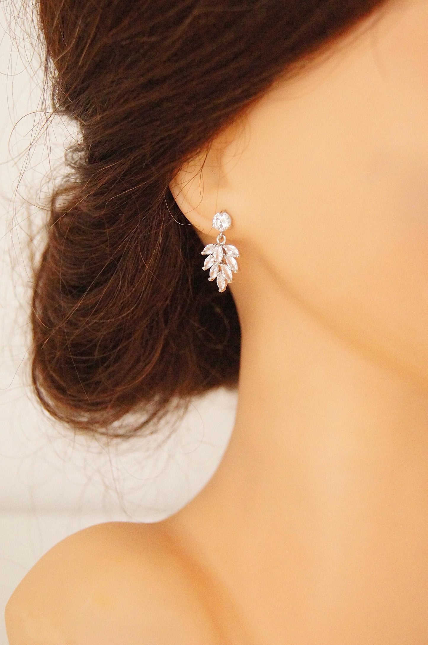 Elegante Braut Ohrhänger mit Zirkonia