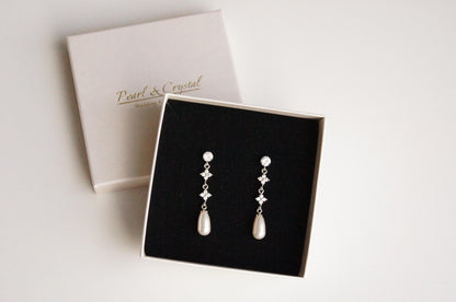 Brautschmuck Set mit Swarovski-Perlen & Zirkonia
