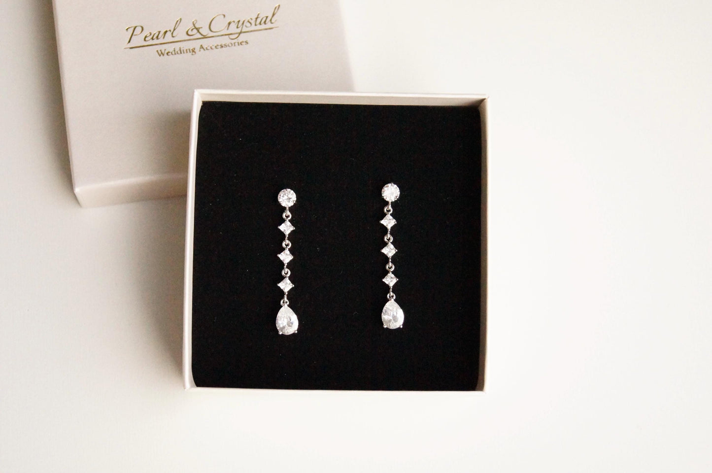 Braut Lange Ohrringe mit Zirkonia