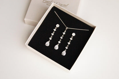 Braut Lange Ohrringe mit Zirkonia