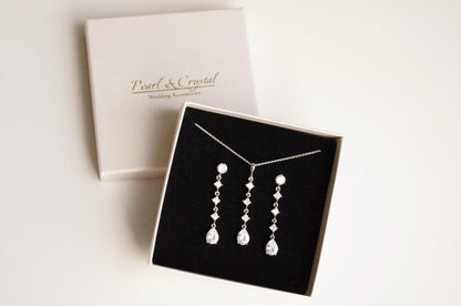 Braut Lange Ohrringe mit Zirkonia