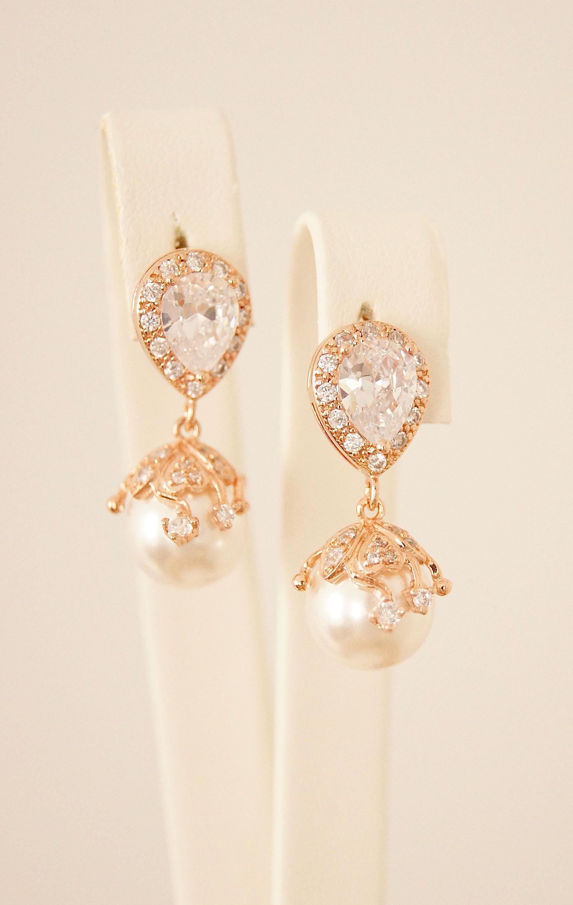 Braut Ohrringe mit Perlen