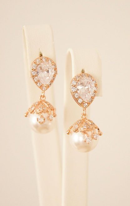 Braut Ohrringe mit Perlen