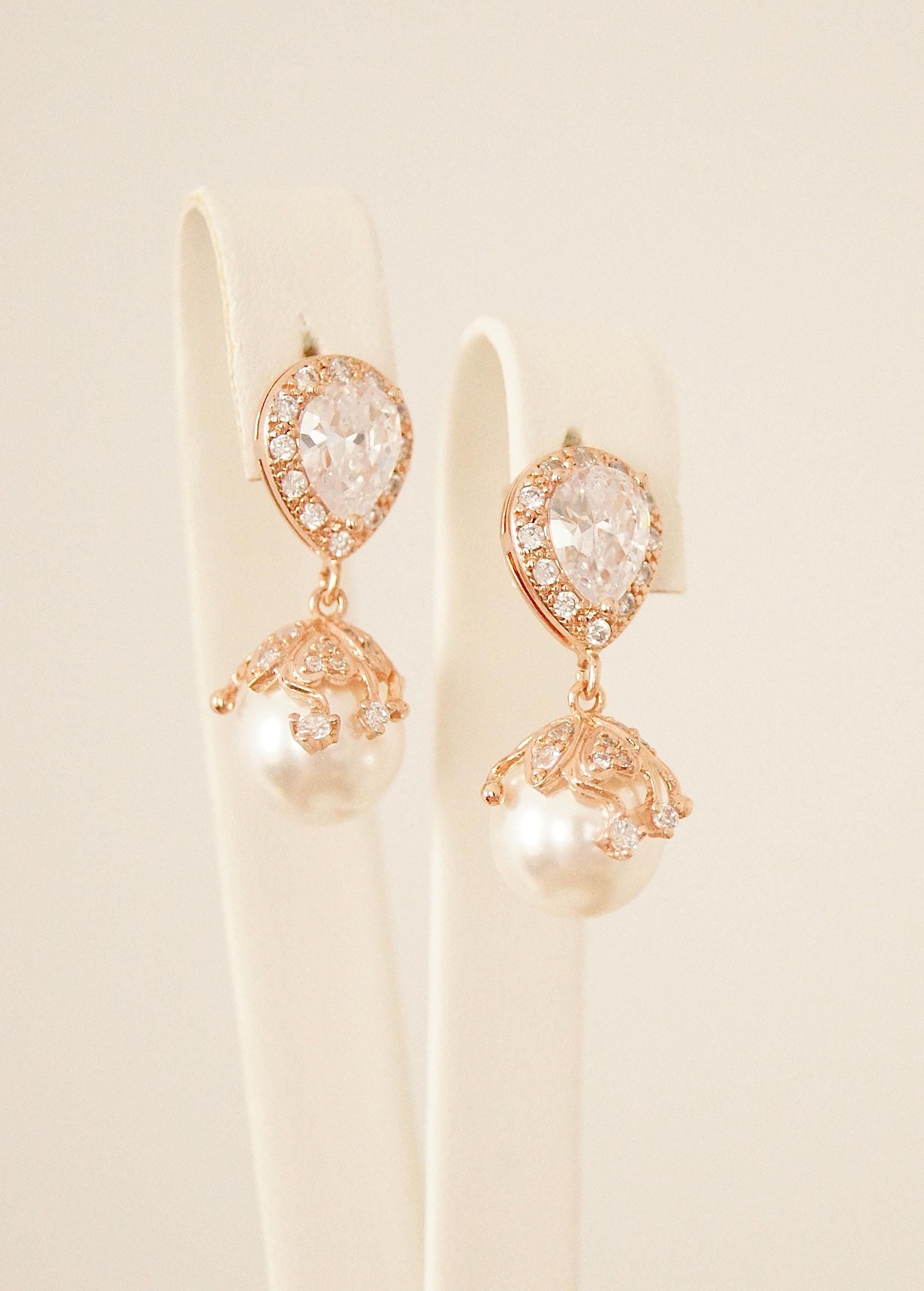 Braut Ohrringe mit Perlen