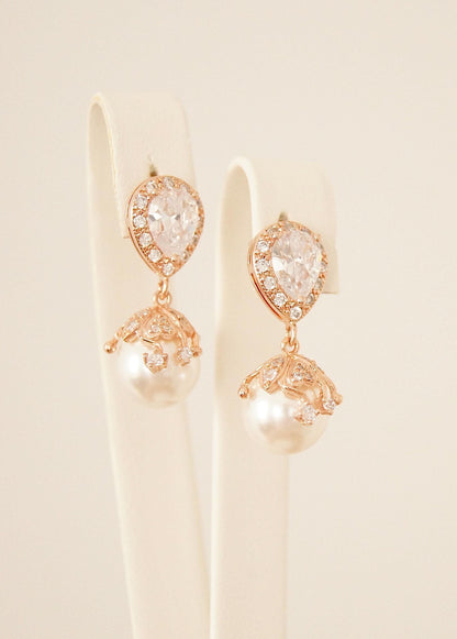 Braut Ohrringe mit Perlen