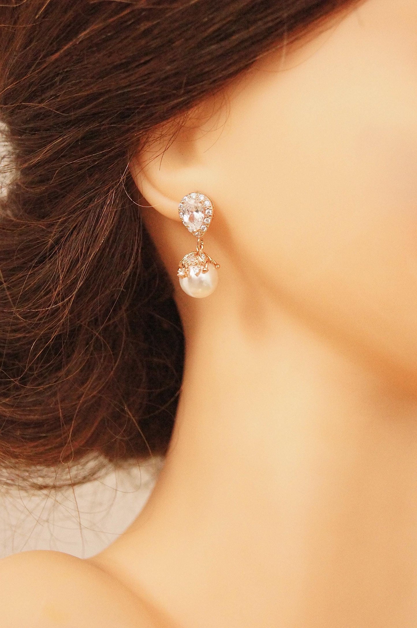 Braut Ohrringe mit Perlen