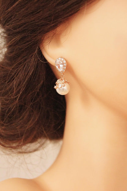 Braut Ohrringe mit Perlen