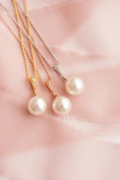 Braut Ohrringe mit Swarovski-Perlen & Zirkonia