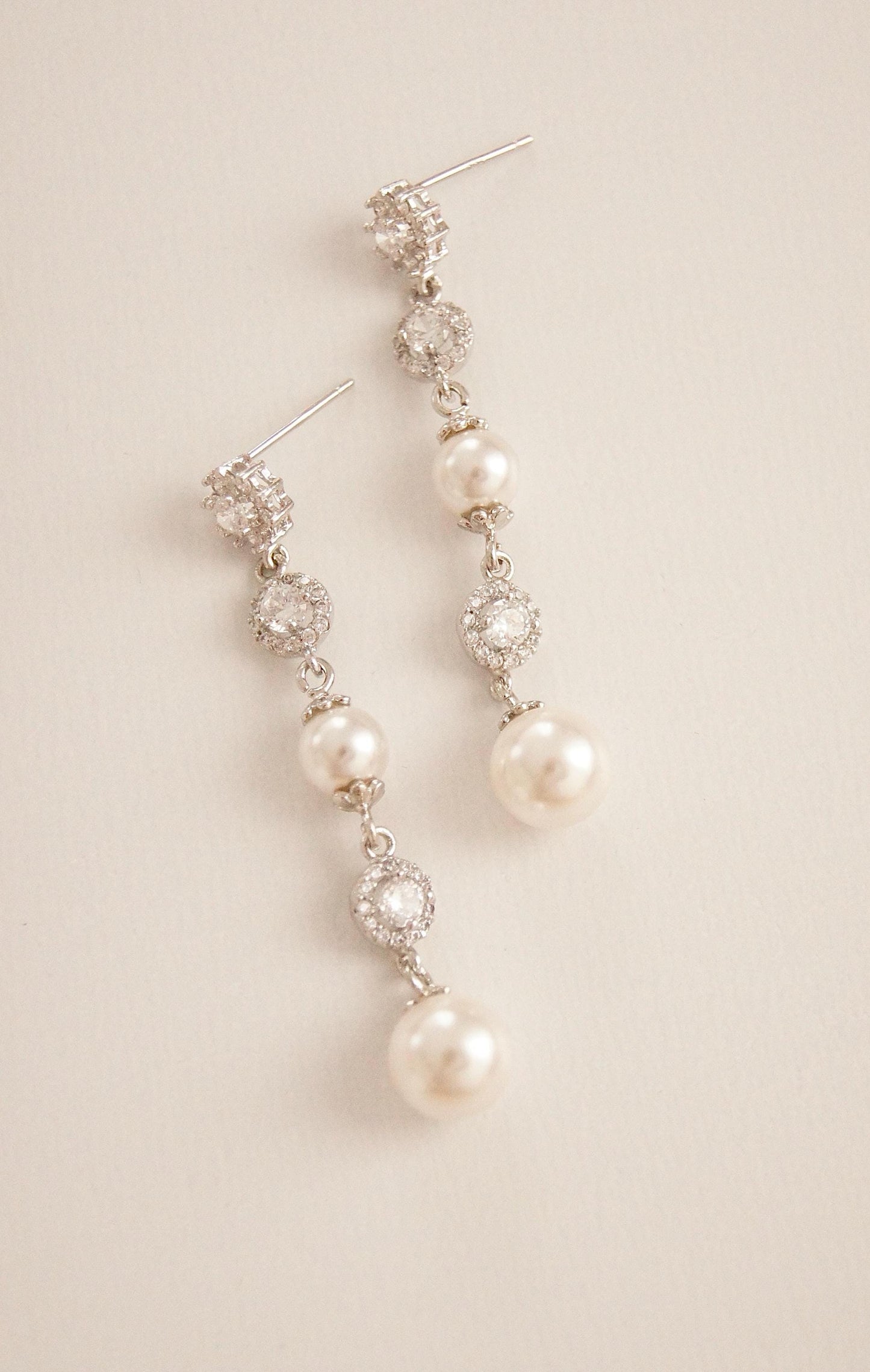 Braut Lange Ohrringe mit Perlen