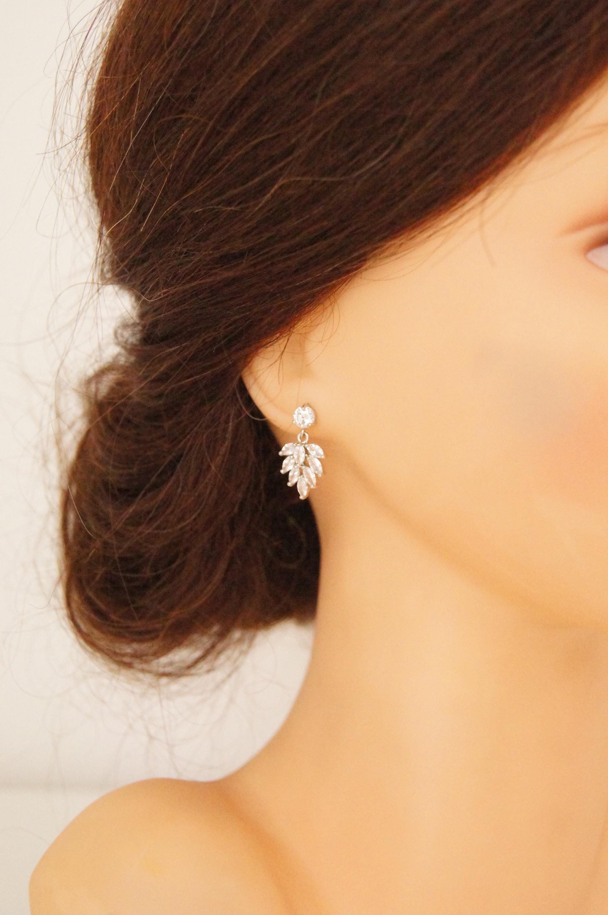 Elegante Braut Ohrhänger mit Zirkonia